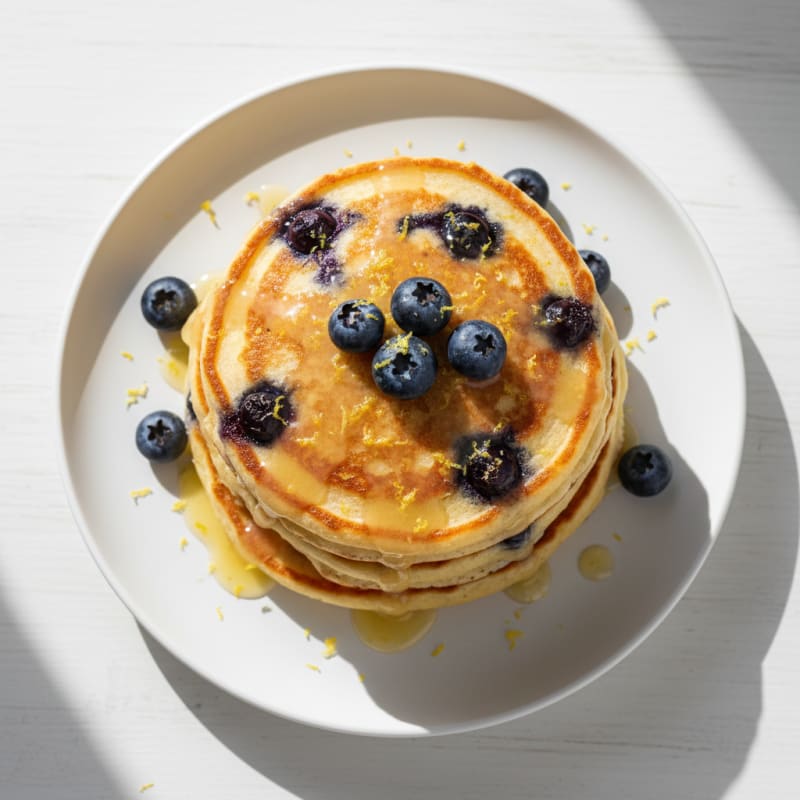 Blueberry Ricotta Pancakes with Lemon Zest