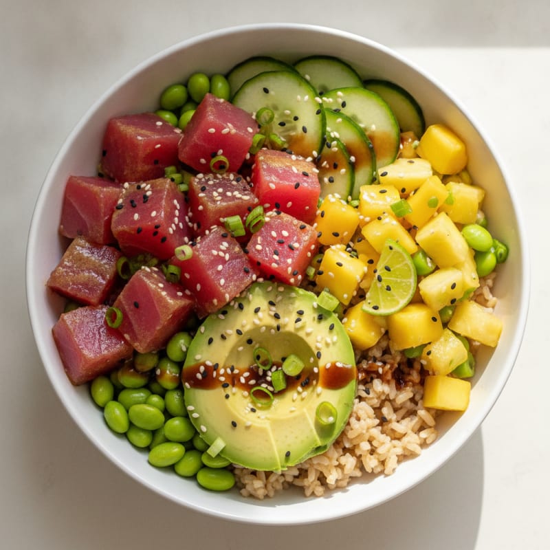 Ahi Tuna Poke Bowl with Tropical Salsa