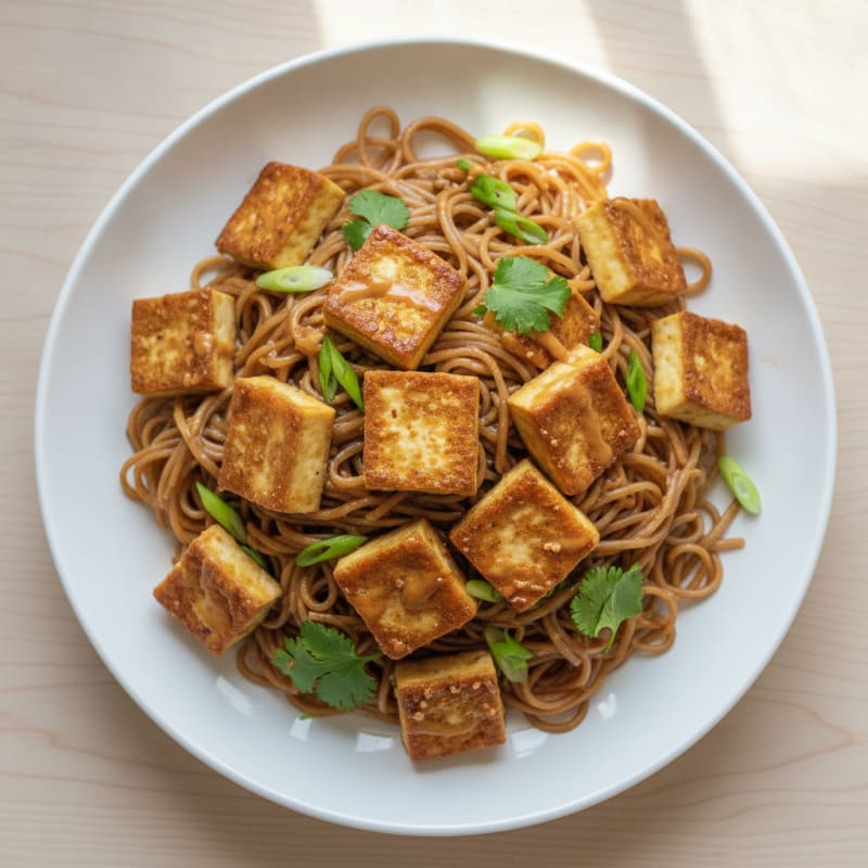 Peanut Tofu Rice Noodle Stir-Fry