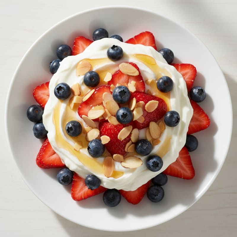 Greek Yogurt Parfait with Fresh Berries and Almonds