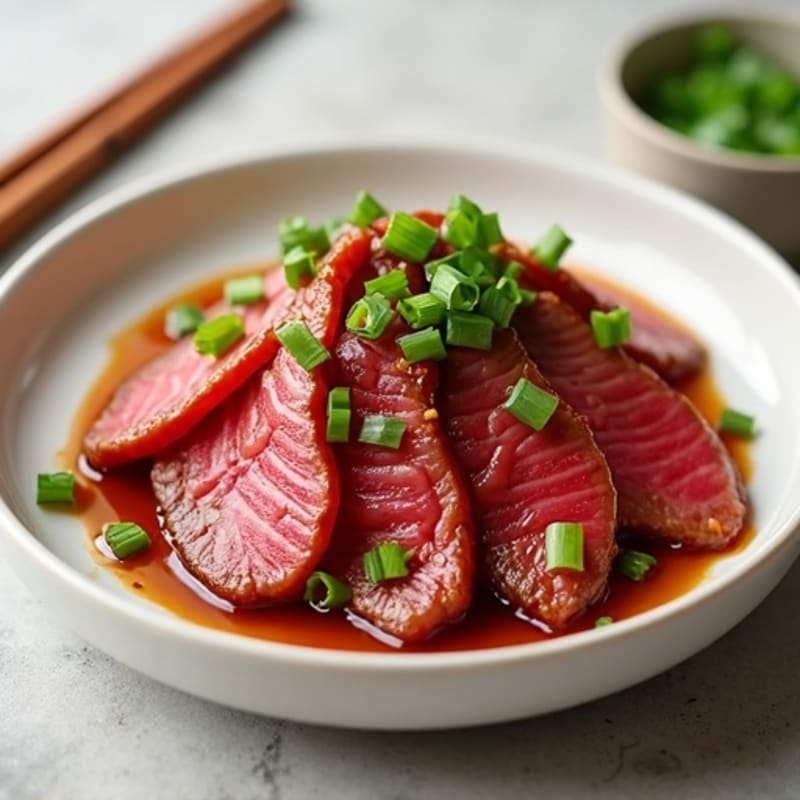 Thinly Sliced Beef with Sweet Garlic-Ginger Marinade