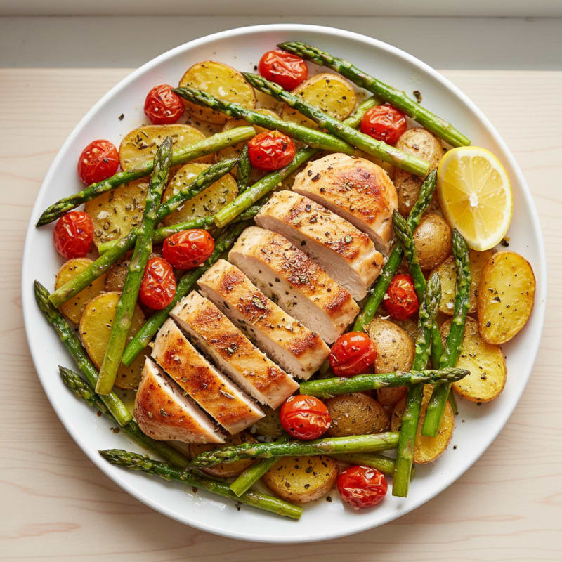 Sheet Pan Lemon Herb Chicken with Asparagus