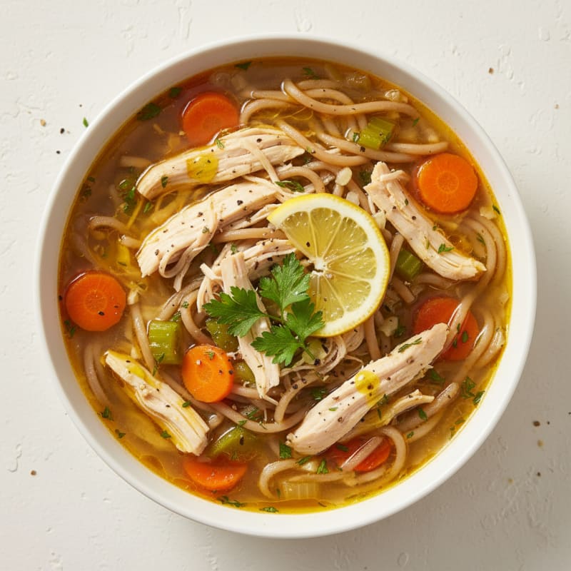 Shredded Chicken Noodle Soup