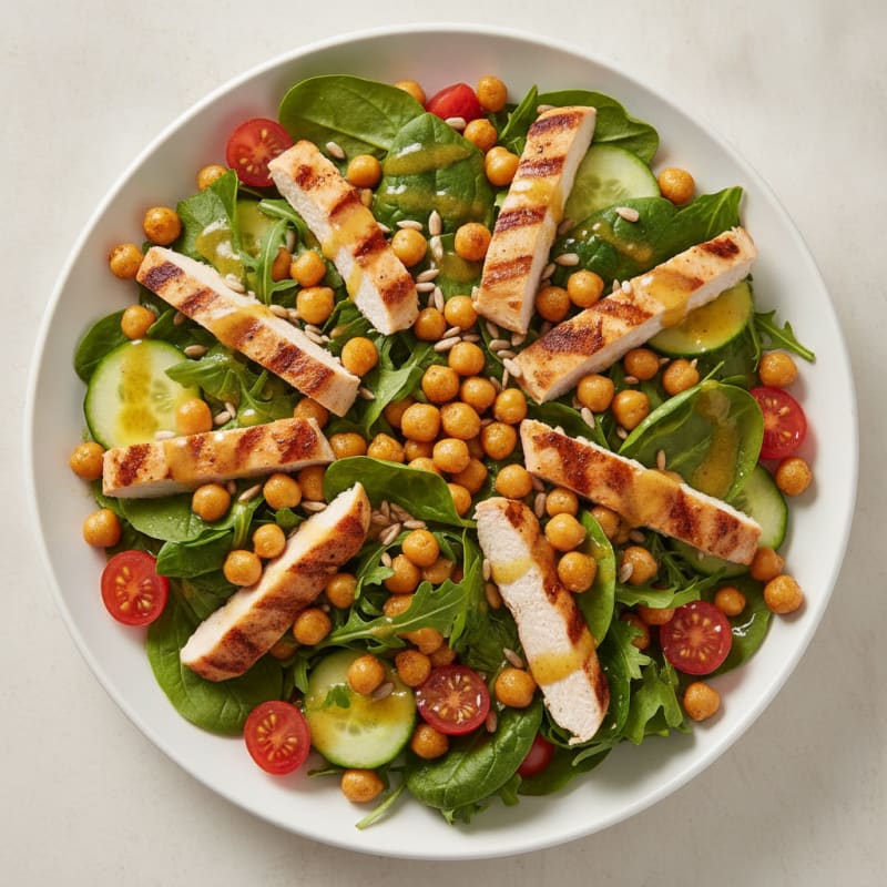 Grilled Chicken Salad with Chickpeas and Lemon Vinaigrette