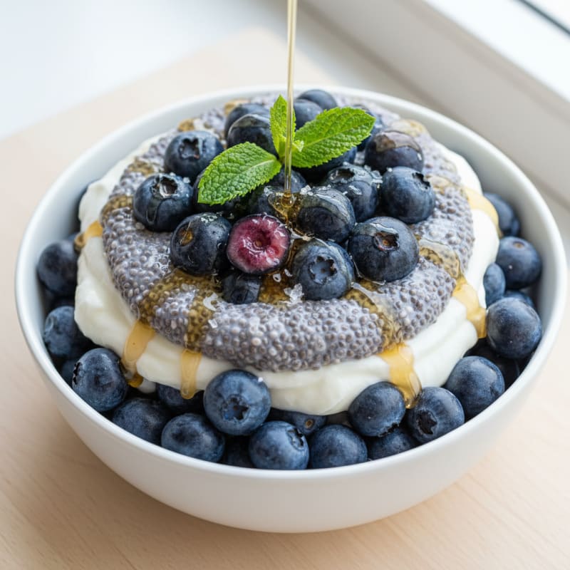 Blueberry Chia Seed Pudding Parfait