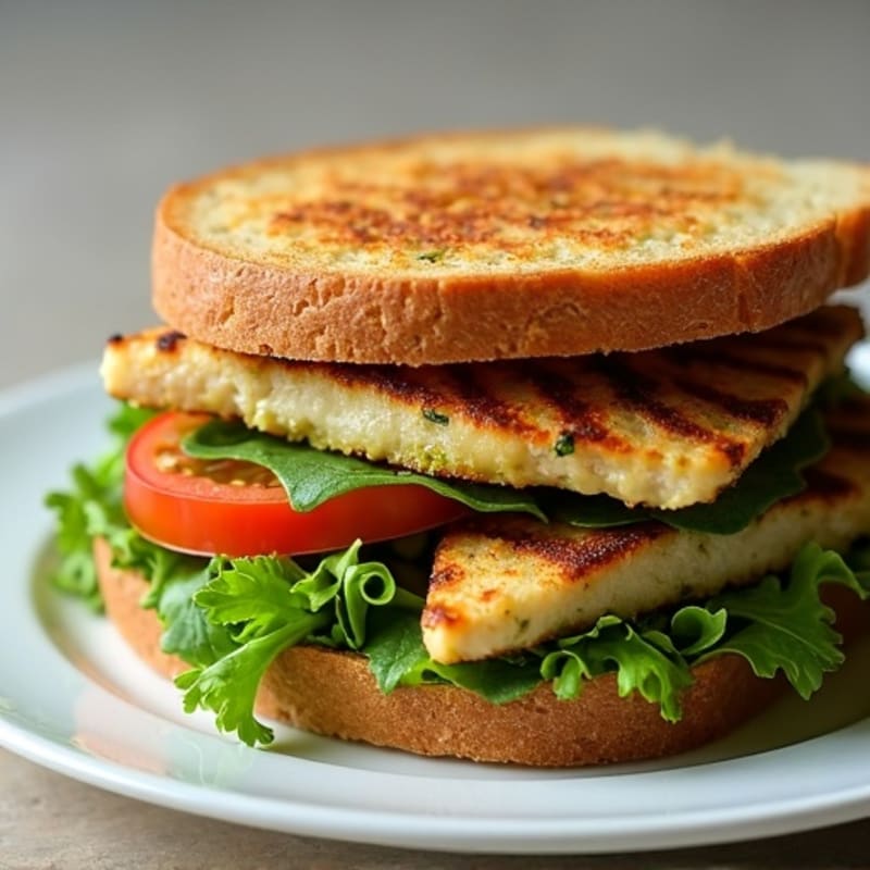 Herb-Pesto Grilled Chicken Sandwich with Fresh Greens