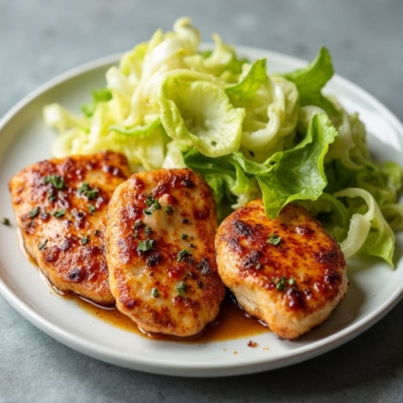 Pan-Seared Ginger-Garlic Chicken with Crispy Napa Cabbage