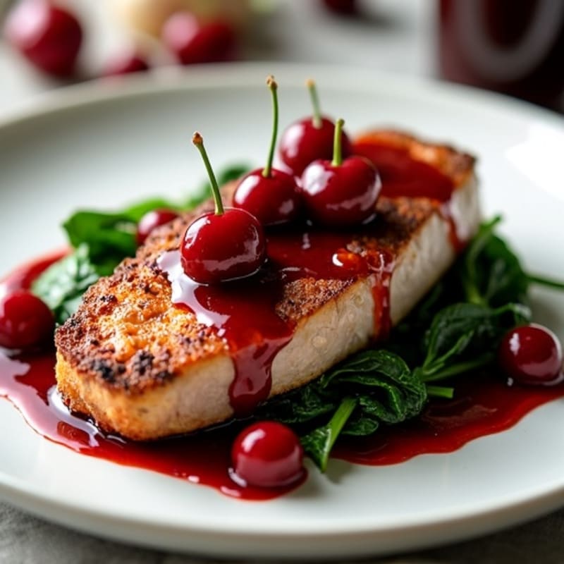 Crispy Pan-Seared Duck Breast with Cherry Sauce