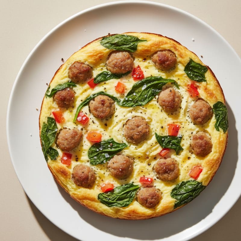 Creamy Cottage Cheese Egg Bake with Savory Chicken Sausage