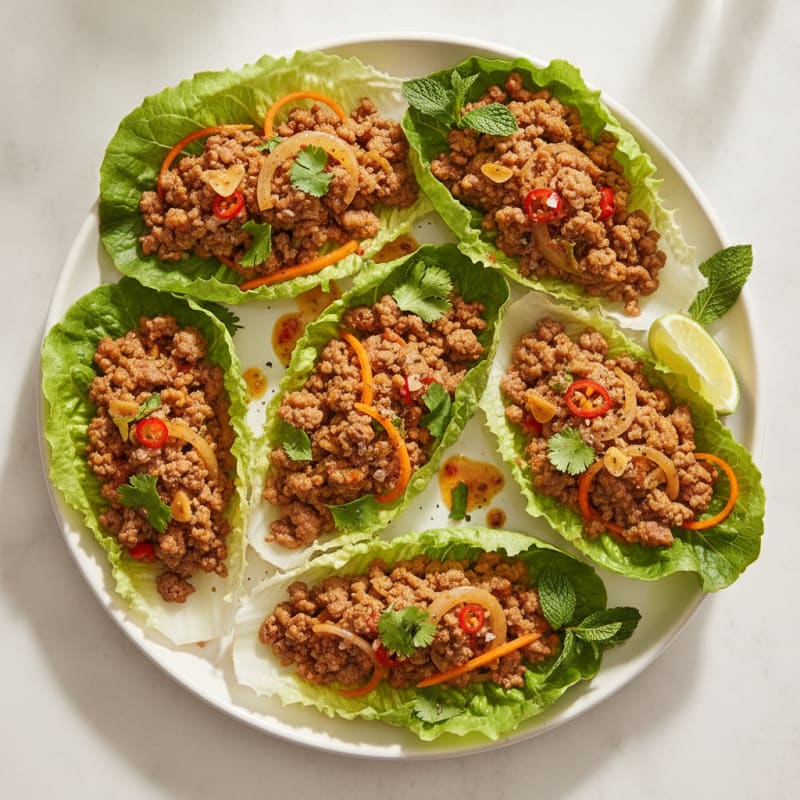 Half-Portion Chile-Lime Beef Lettuce Wraps