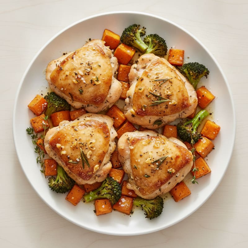 Garlic Herb Roasted Chicken Thighs