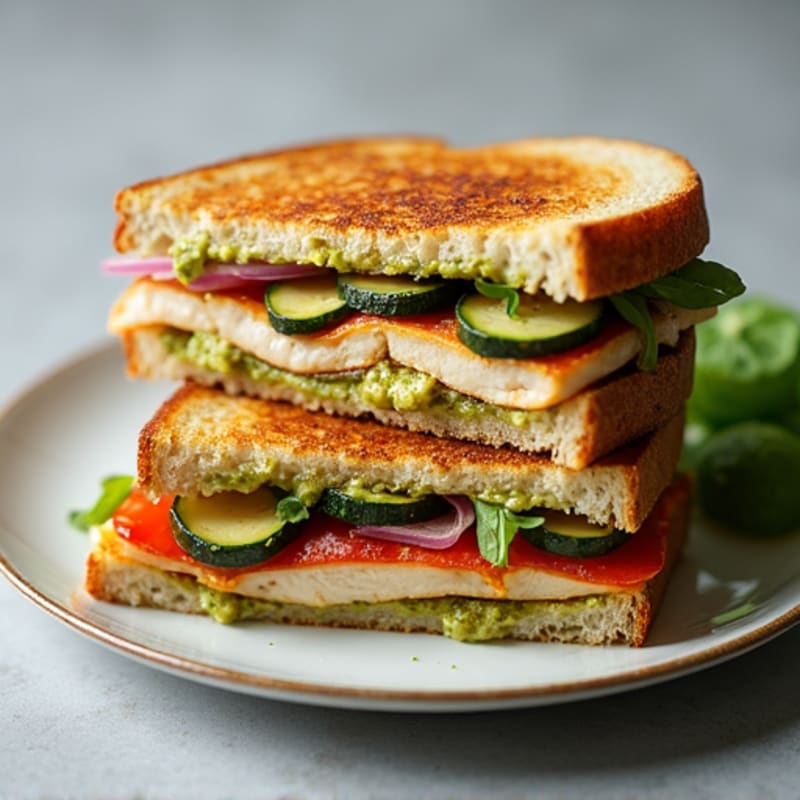 Herb-Roasted Vegetable Pesto Panini