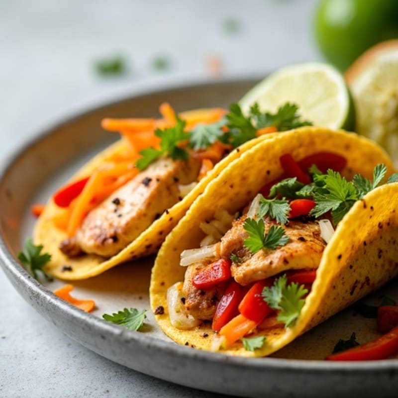 Sheet Pan Chicken Fajita Tacos with Crunchy Slaw