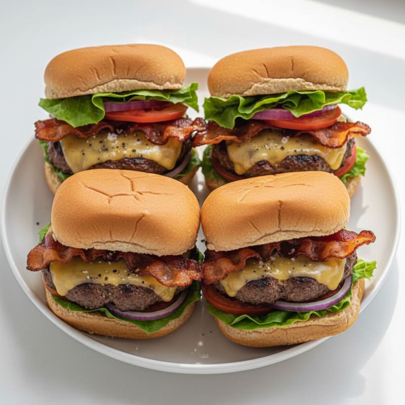 Crispy Double Bacon Cheeseburger Sliders
