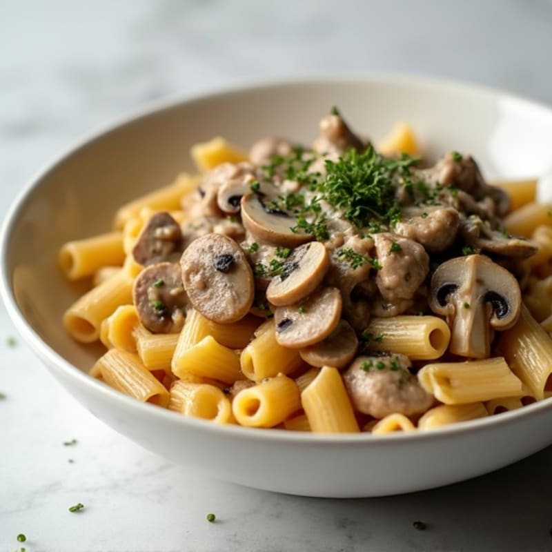 Creamy Lean Beef and Mushroom Stroganoff with Whole Wheat Pasta