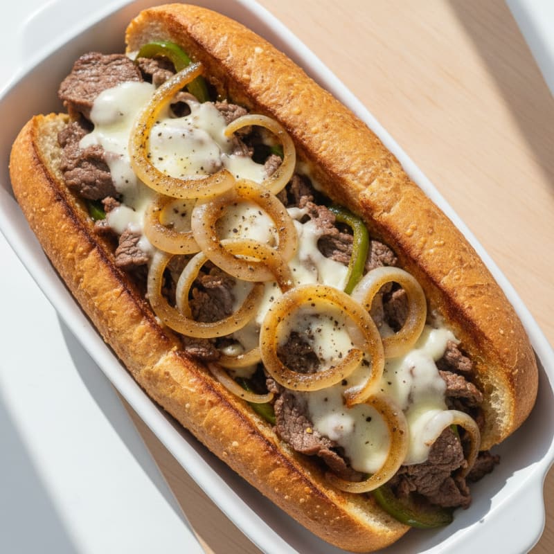 Philly Cheesesteak with Caramelized Onions