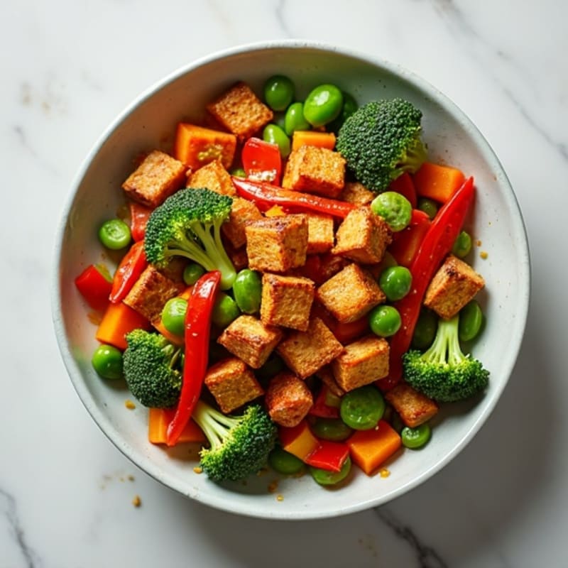 Crispy Maple Glazed Tempeh Stir-Fry with Vibrant Vegetables
