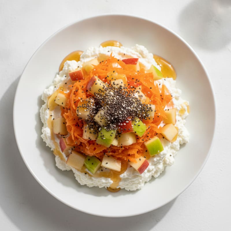 Cottage Cheese Yogurt Bowl with Apple and Chia