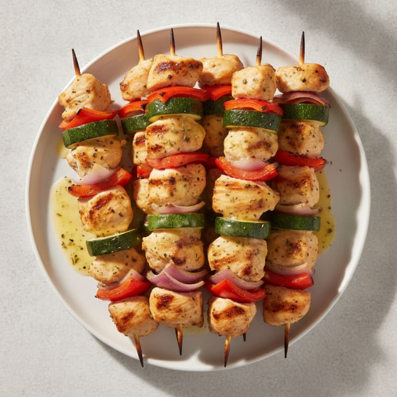 Zesty Grilled Chicken and Veggie Skewers