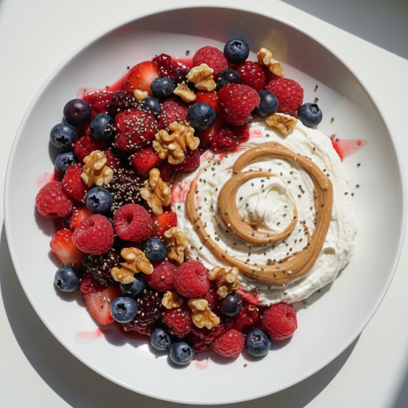 Silky Greek Yogurt Protein Mousse with Mixed Berries