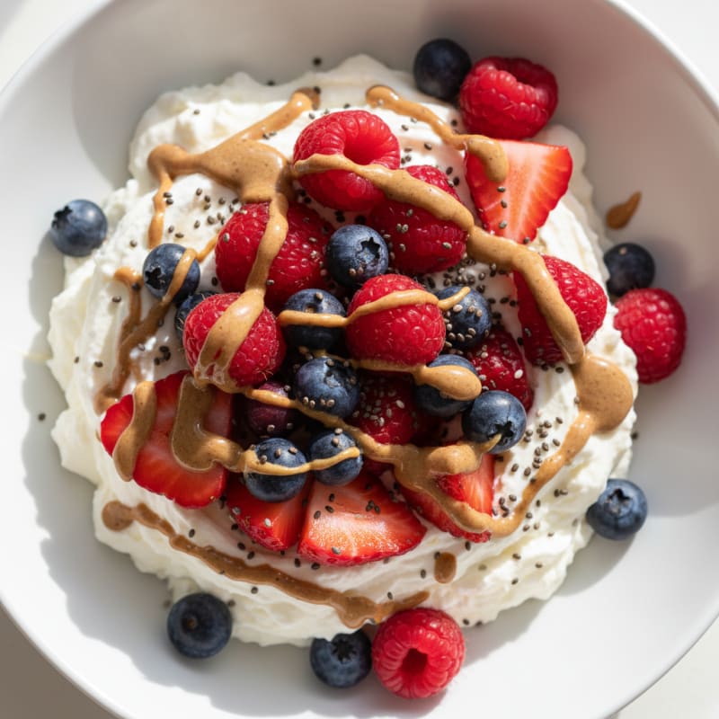 Creamy Greek Yogurt Protein Pudding with Berries