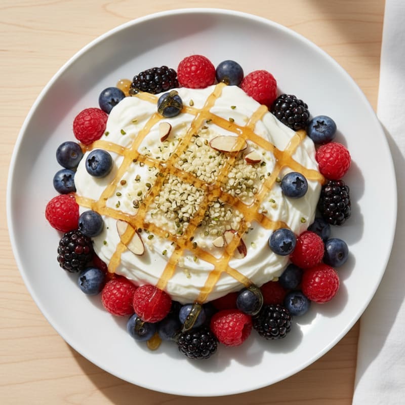 Greek Yogurt Protein Parfait with Mixed Berries