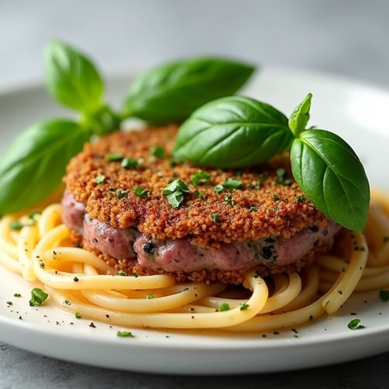 Herb-Crusted Ground Lamb with Fresh Basil