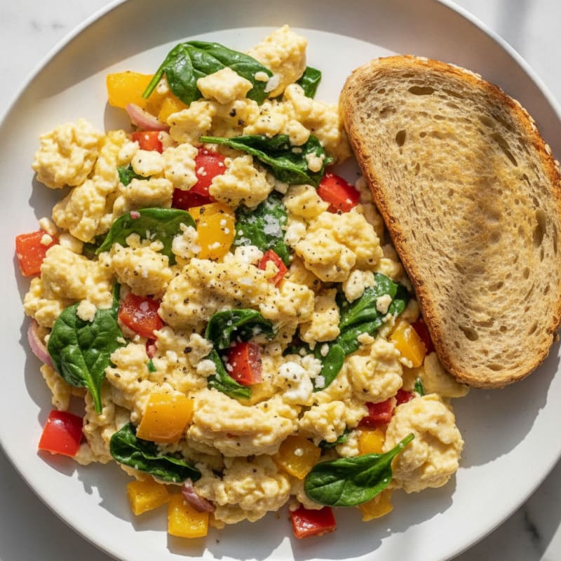 High-Protein Scrambled Eggs with Vegetables