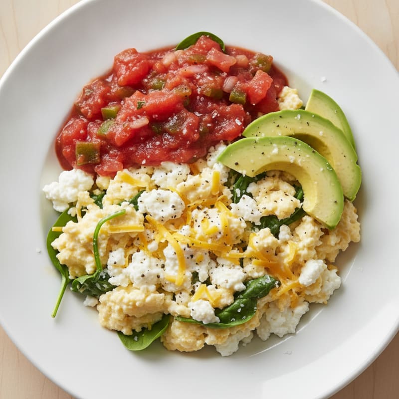 Salsa Egg White and Cheese Scramble