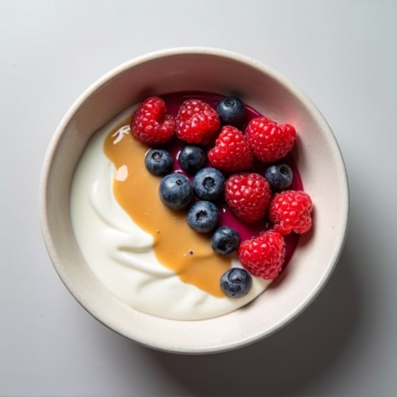 Greek Yogurt Protein Bowl with Mixed Berries and Almond Butter