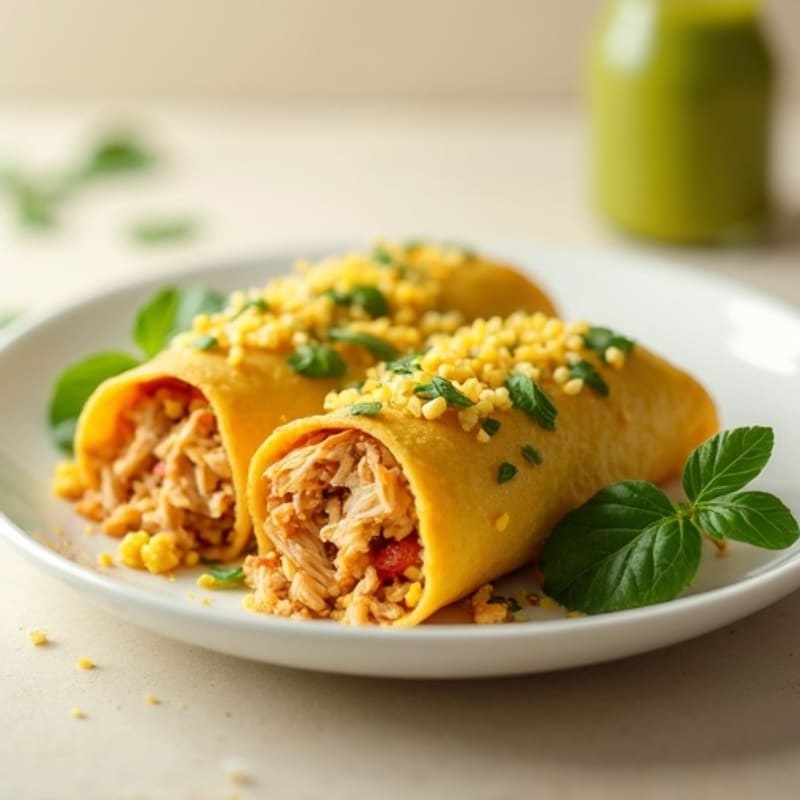 Salsa Verde Shredded Chicken Enchiladas