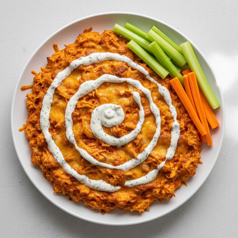Buffalo Chicken Dip with Ranch Swirl