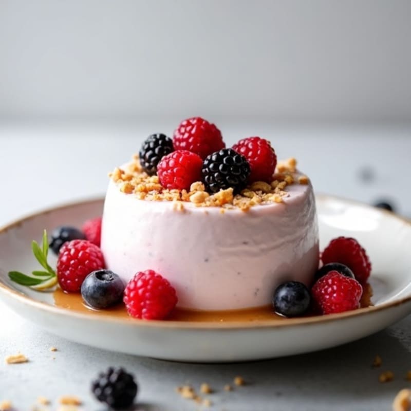 Greek Yogurt Protein Mousse with Mixed Berries