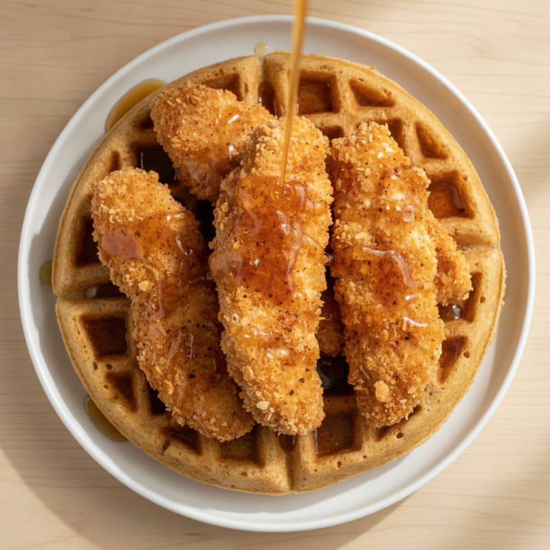 Golden Chicken and Waffles