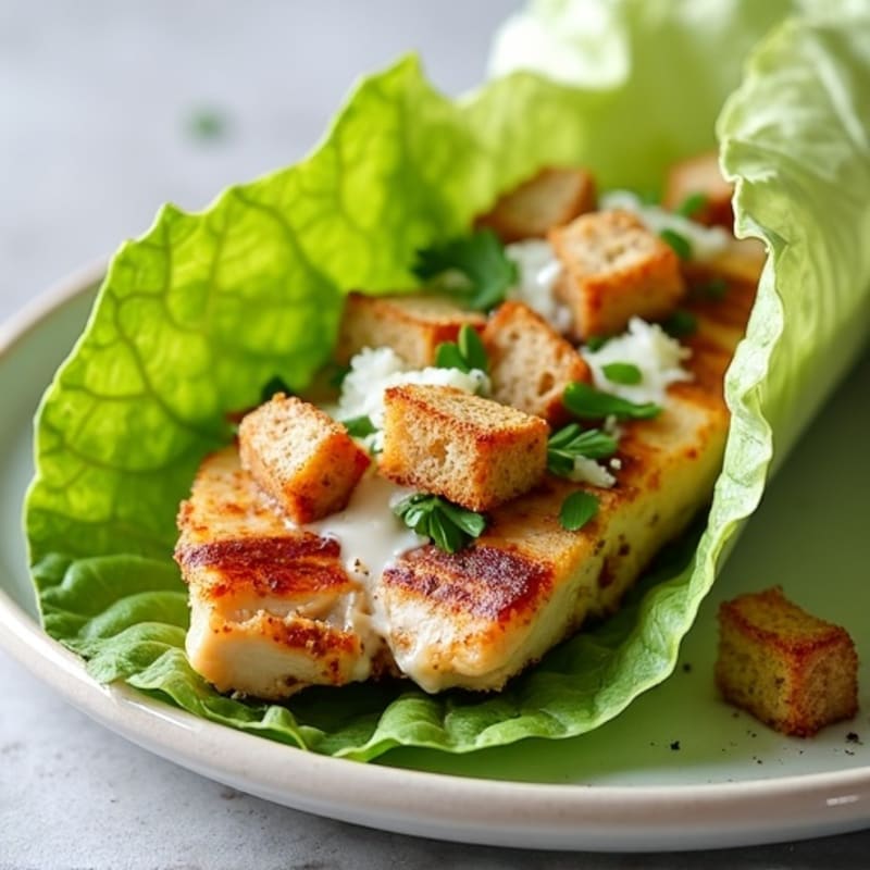 Crispy Grilled Chicken Caesar Lettuce Wrap
