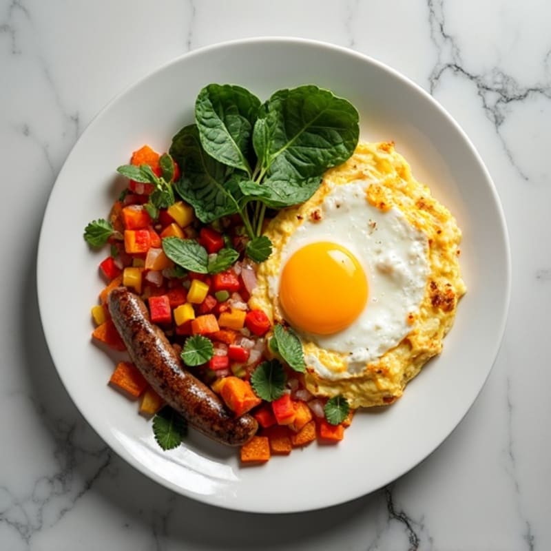 Protein-Packed Egg White Scramble with Sweet Potato Hash