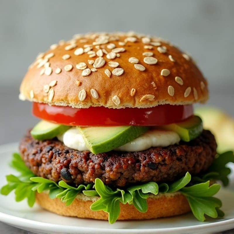 Hearty Black Bean Burgers with Fresh Avocado Crema