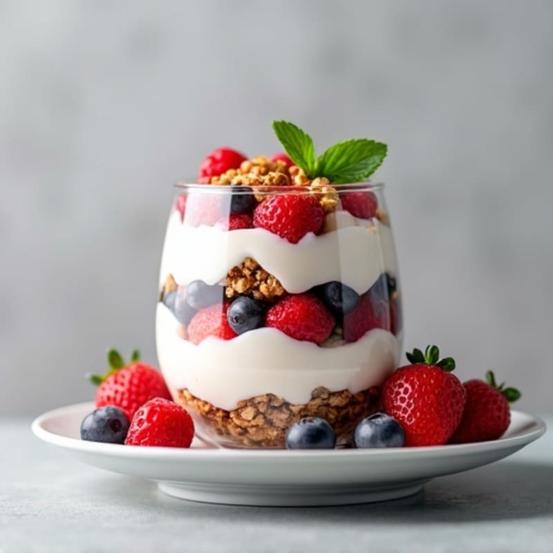 Greek Yogurt Protein Parfait with Mixed Berries