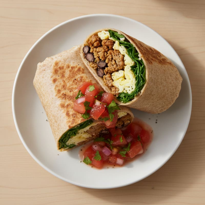 Hearty Breakfast Burrito with Salsa