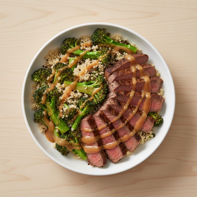 Seared Steak and Broccoli Quinoa Bowl