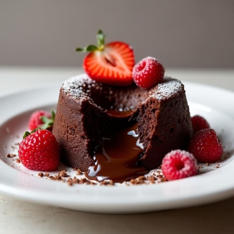 Protein-Packed Molten Dark Chocolate Cake