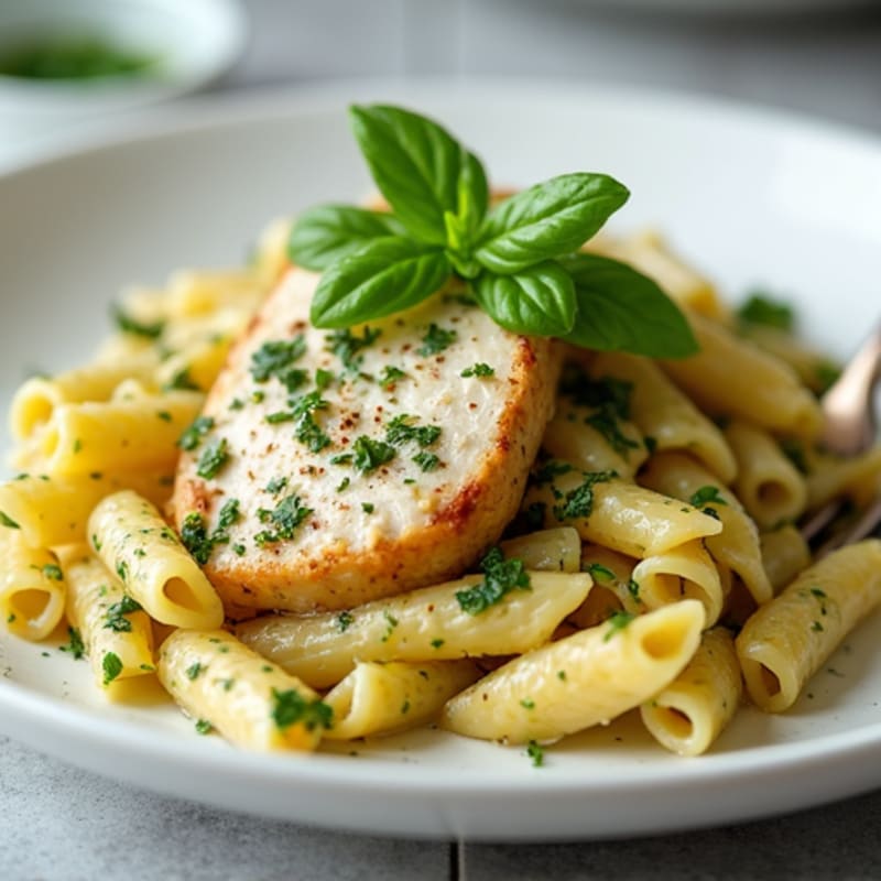 Creamy Pesto Chicken Penne with Fresh Herbs
