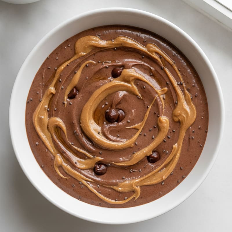 Silky Chocolate Protein Pudding with Peanut Butter Swirl