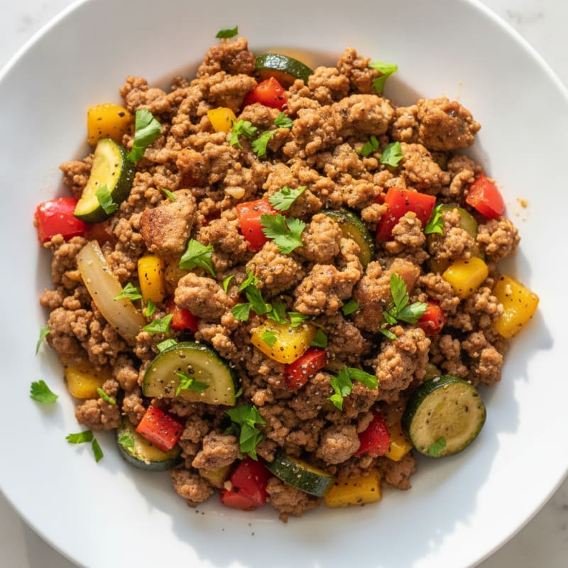 Savory Ground Turkey and Vegetable Skillet