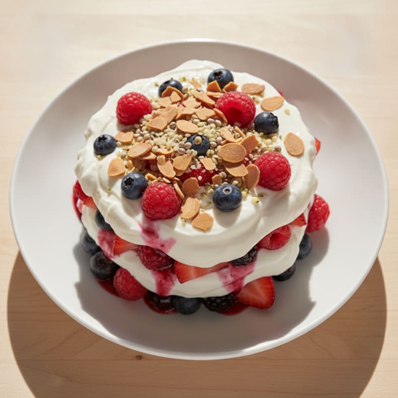 Greek Yogurt Protein Parfait with Mixed Berries