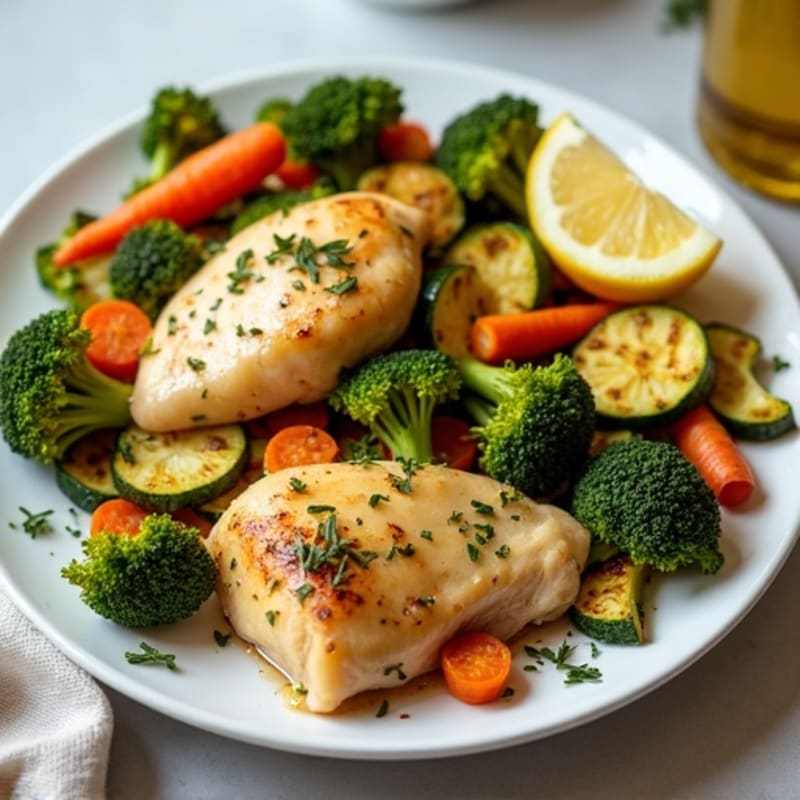 Sheet Pan Lemon Herb Chicken with Crispy Roasted Vegetables