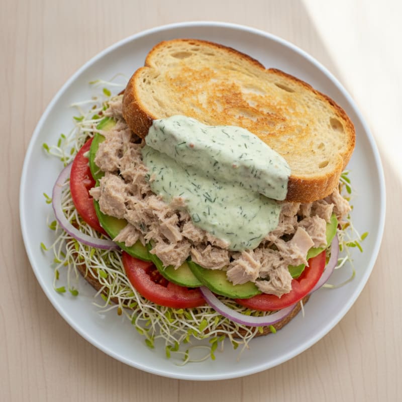 Herbed Tuna and Sprout Power Sandwich