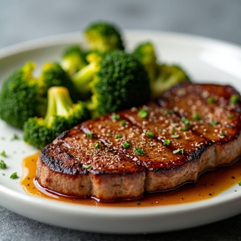 Pan-Seared Steak with Crispy Roasted Broccoli