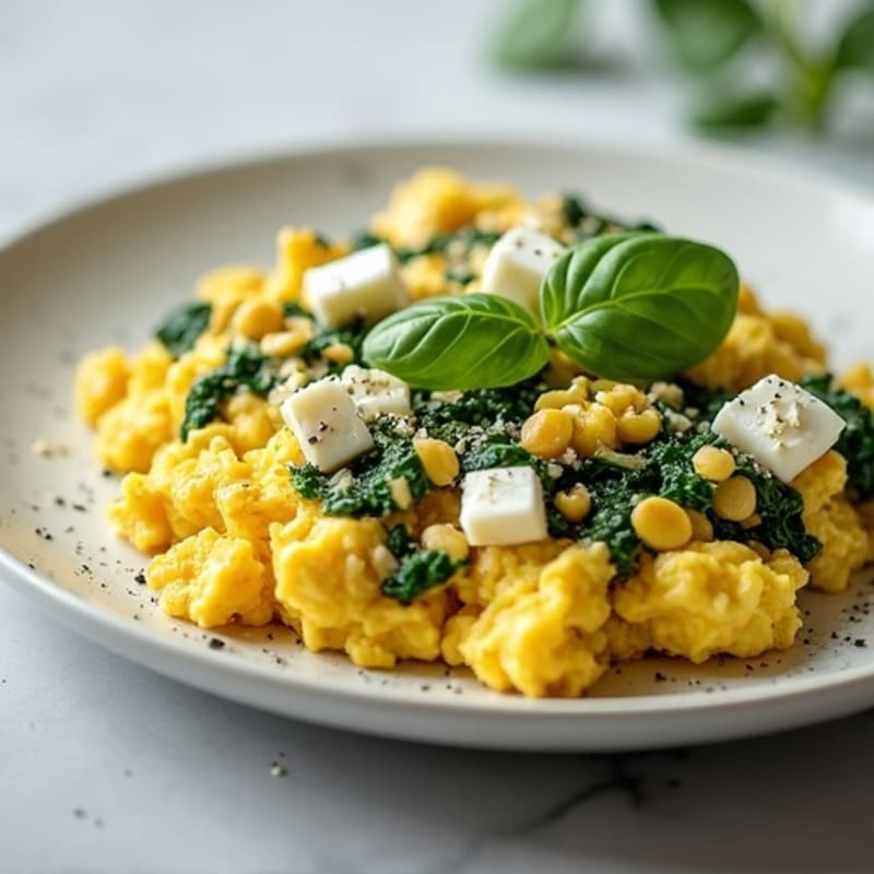 Creamy Spinach and Feta Scrambled Eggs