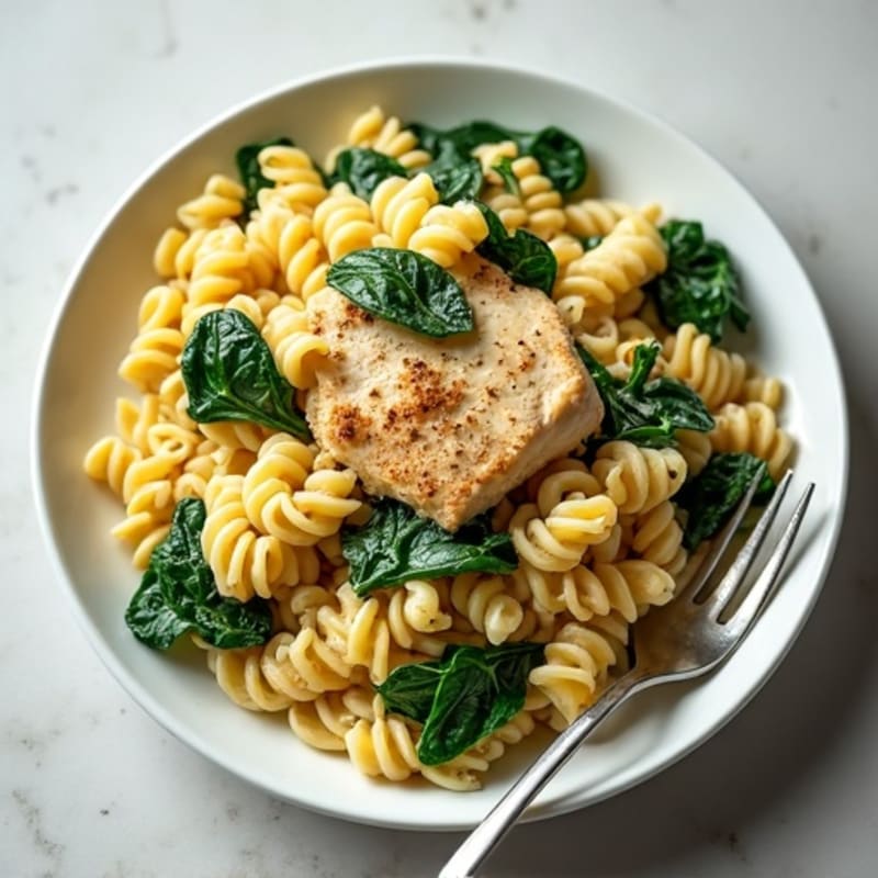 Creamy Lemon Herb Chicken Pasta with Fresh Spinach